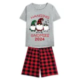 2024 Christmas Matching Family Pajamas Hanging With My Gnomies Short Pajamas Set