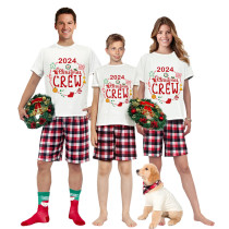 2023 Christmas Matching Family Pajamas Exclusive Design Christmas Crew Wreath Short Pajamas Set