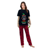 2024 Christmas Matching Family Pajamas Exclusive Design Naughty List Elf Black Pajamas Set