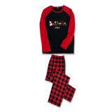 2024 Believe Christmas Matching Family Pajamas Snowman Love Christmas Black Red Plaids Pajamas Set