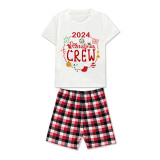 2023 Christmas Matching Family Pajamas Exclusive Design Christmas Crew Wreath Short Pajamas Set