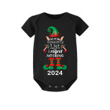 2024 Christmas Matching Family Pajamas Exclusive Design Naughty List Elf Black Pajamas Set