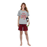 2023 Christmas Matching Family Pajamas Exclusive Design Christmas Crew Wreath Short Pajamas Set