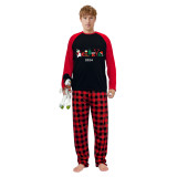 2024 Believe Christmas Matching Family Pajamas Snowman Love Christmas Black Red Plaids Pajamas Set
