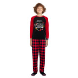 2024 Christmas Matching Family Pajamas Christmas Crew Wreath Black Red Plaids Pajamas Set