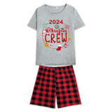 2023 Christmas Matching Family Pajamas Exclusive Design Christmas Crew Wreath Short Pajamas Set