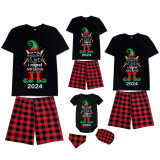 2024 Christmas Matching Family Pajamas Exclusive Design Naughty List Elf Black Pajamas Set