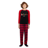 2024 Believe Christmas Matching Family Pajamas Snowman Love Christmas Black Red Plaids Pajamas Set