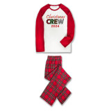 2024 Christmas Matching Family Pajamas Exclusive Design Printed Christmas Crew Red Pajamas Set