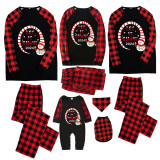 2024 Christmas Matching Family Pajamas Snowman Let It Snow Black Pajamas Set