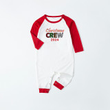 2024 Christmas Matching Family Pajamas Exclusive Design Printed Christmas Crew Red Pajamas Set