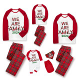 2024 We Are Family Christmas Family Matching Sleepwear Pajamas Plus Size Red Plaids Sets