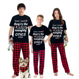2024 Christmas Matching Family Pajamas Dear Santa They're The Naughty Ones Black Pajamas Set