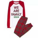 2024 We Are Family Christmas Family Matching Sleepwear Pajamas Plus Size Red Plaids Sets