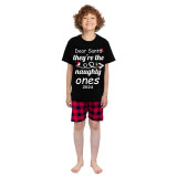 2024 Christmas Matching Family Pajamas Dear Santa They're The Naughty Ones Black Pajamas Set