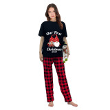 Christmas Matching Family Pajamas 2024 Our First Christmas Gnomes Black Pajamas Set