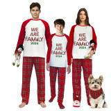 2024 We Are Family Christmas Family Matching Sleepwear Pajamas Plus Size Red Plaids Sets