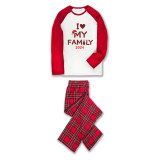 2024 Christmas Matching Family Pajamas I Love My Family Red Pajamas Set