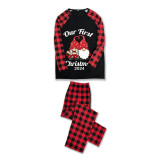 Christmas Matching Family Pajamas 2024 Our First Christmas Gnomes Black Pajamas Set