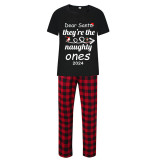 2024 Christmas Matching Family Pajamas Dear Santa They're The Naughty Ones Black Pajamas Set