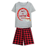 2023 Christmas Matching Family Pajamas Snowman Let It Snow Short Pajamas Set