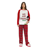 2024 We Are Family Christmas Family Matching Sleepwear Pajamas Plus Size Red Plaids Sets