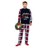 2024 Christmas Matching Family Pajamas Christmas With My Tribe Balck Plaids Pajamas Set