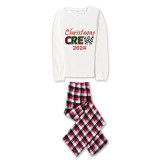 2024 Christmas Matching Family Pajamas Exclusive Design Printed Christmas Crew Red Pajamas Set