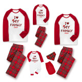 2024 Christmas Matching Family Pajamas I Love My Family Red Pajamas Set