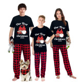 Christmas Matching Family Pajamas 2024 Our First Christmas Gnomes Black Pajamas Set