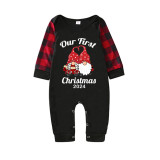 Christmas Matching Family Pajamas 2024 Our First Christmas Gnomes Black Pajamas Set