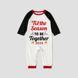 2024 Christmas Matching Family Pajamas Exclusive Design Merry Christmas Season Together White Plaids Pajamas Set