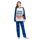 2024 Christmas Matching Family Pajamas Exclusive Design Merry Christmas Season Together Blue Plaids Pajamas Set
