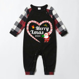 2024 Christmas Matching Family Pajamas Santa Heart Merry Xmas Pajamas Set
