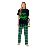 2024 Christmas Matching Family Pajamas Luminous Glowing Proud Member Of The Naughty List Black Short Pajamas Set