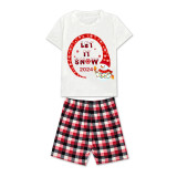 2023 Christmas Matching Family Pajamas Snowman Let It Snow Short Pajamas Set