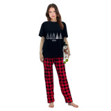 2024 Christmas Matching Family Pajamas Exclusive Christmas Tree Black Pajamas Set
