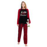 Christmas Matching Family Pajamas 2024 Family Christmas Hat Black Plaids Pajamas Set