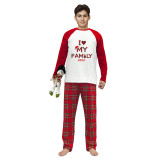 2024 Christmas Matching Family Pajamas I Love My Family Red Pajamas Set