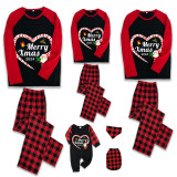 2024 Christmas Matching Family Pajamas Santa Heart Merry Xmas Pajamas Set