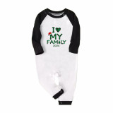 2024 Christmas Matching Family Pajamas Exclusive Design I Love My Family Green Plaids Pajamas Set