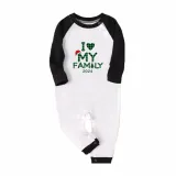 2024 Christmas Matching Family Pajamas Exclusive Design I Love My Family Green Plaids Pajamas Set