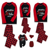 2024 Christmas Matching Family Pajamas Christmas With My Tribe Balck Plaids Pajamas Set