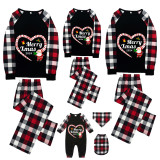 2024 Christmas Matching Family Pajamas Santa Heart Merry Xmas Pajamas Set