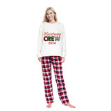 2024 Christmas Matching Family Pajamas Exclusive Design Printed Christmas Crew Red Pajamas Set