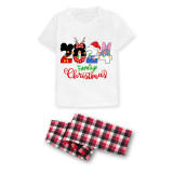 Christmas Matching Family Pajamas Cartoon Mouse 2024 Family Christmas White Pajamas Set