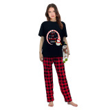 2024 Christmas Matching Family Pajamas Snowman Let It Snow Black Pajamas Set