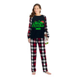 2024 Christmas Matching Family Pajamas Luminous Glowing Merry Christmas Hat Multicolor Pajamas Set