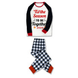 2024 Christmas Matching Family Pajamas Exclusive Design Merry Christmas Season Together White Plaids Pajamas Set