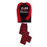 Christmas Matching Family Pajamas 2024 Family Christmas Hat Black Plaids Pajamas Set